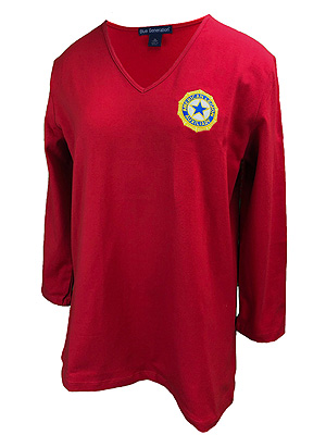 3/4-Sleeve V-neck T-shirt (Auxiliary Emblem)